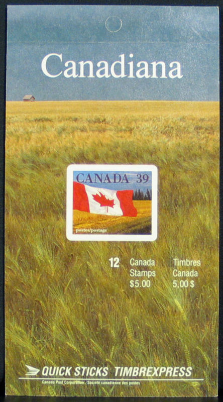 1990 CDN - BK114b (SB127) $5.00 39¢ Flag Definitive (Build Left)